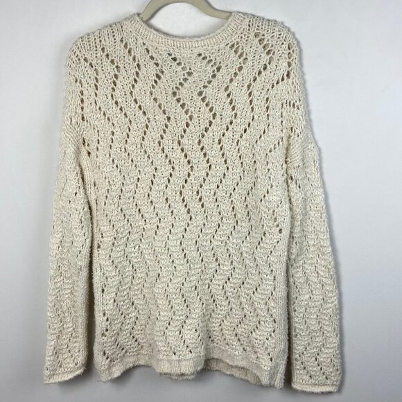 Anthropologie Akemi + Kin Sable Pointelle Sweater Bohemian Knit Size Small Boho - Picture 13 of 13
